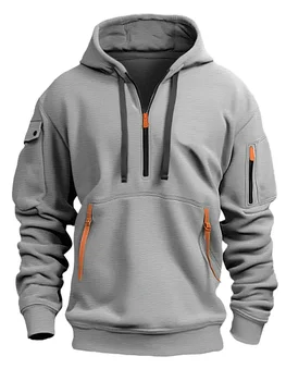 2024 Men Fashion Essentials zip up Hoodies Long Sleeve New in Sweatshirts Casual Harajuku Streetwear Pullovers Men's clothing