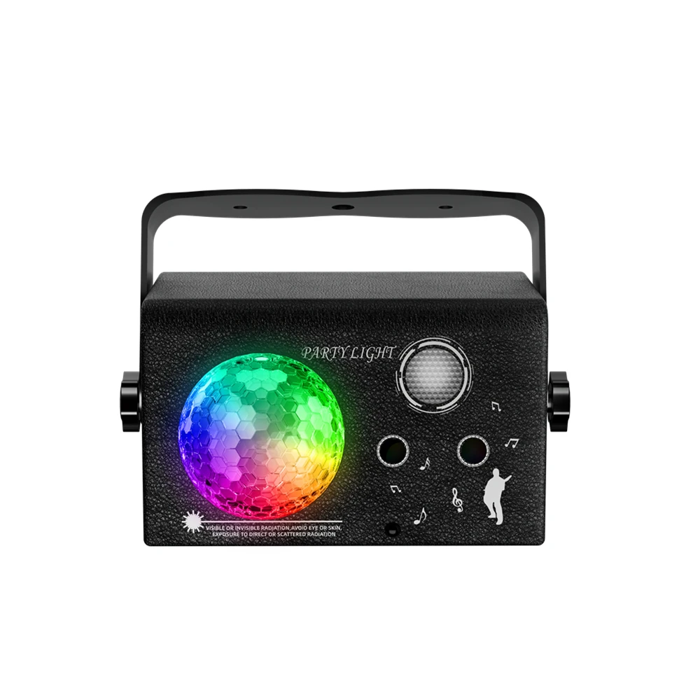 Feestverlichting, discolicht, RGB 3-lens geluidsgeactiveerde DJ Strobe podiumverlichting voor feesten verjaardag kerstcadeau bruiloft karaoke