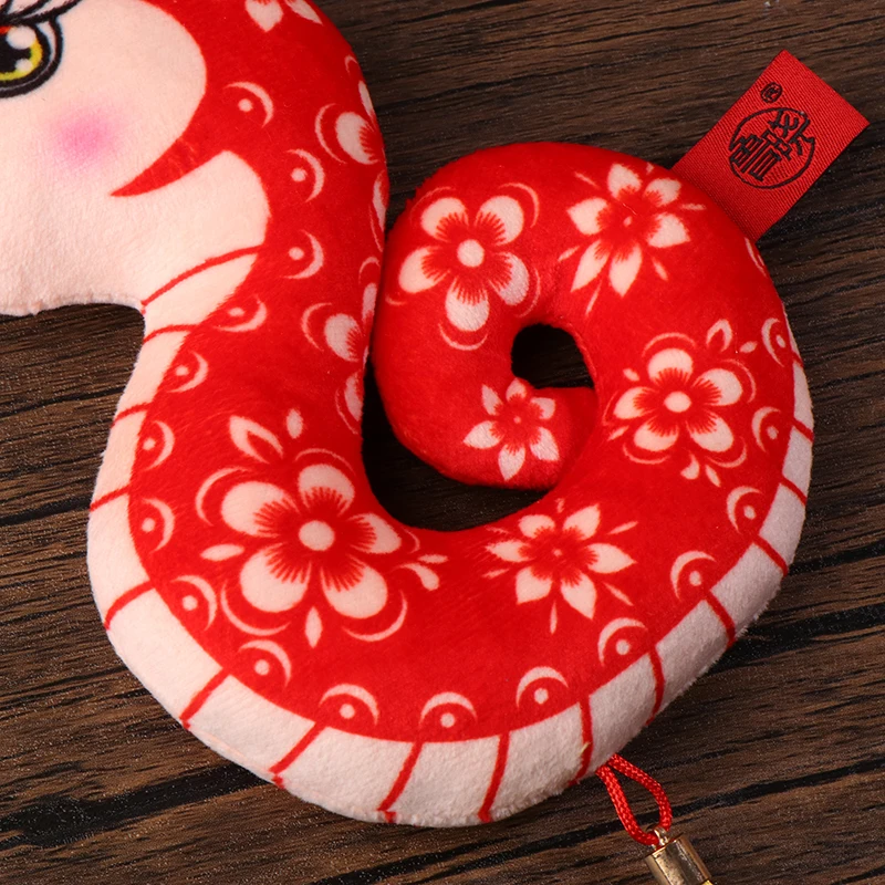 1Pcs 10/12/16/20CM 2025 Snake Year Mascot Plush Small Pendant Bag Ornament Cartoon Printed Small Zodiac Snake Plush Toy