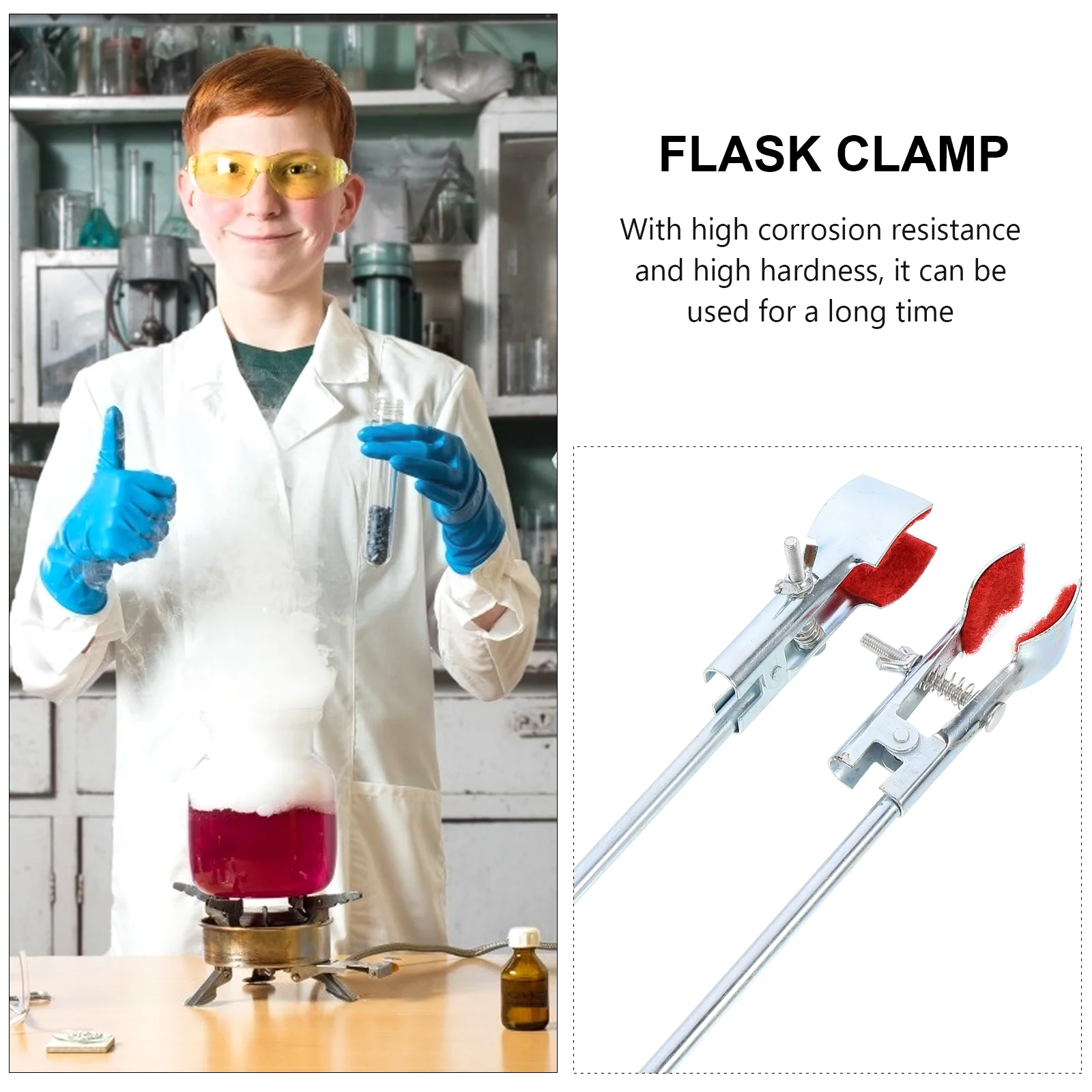 Flask Clamp Test Tube Fixing Holder Round Bottom Fixed Universal Labs Laboratory Clip Clamps Supplies Beaker Accessories