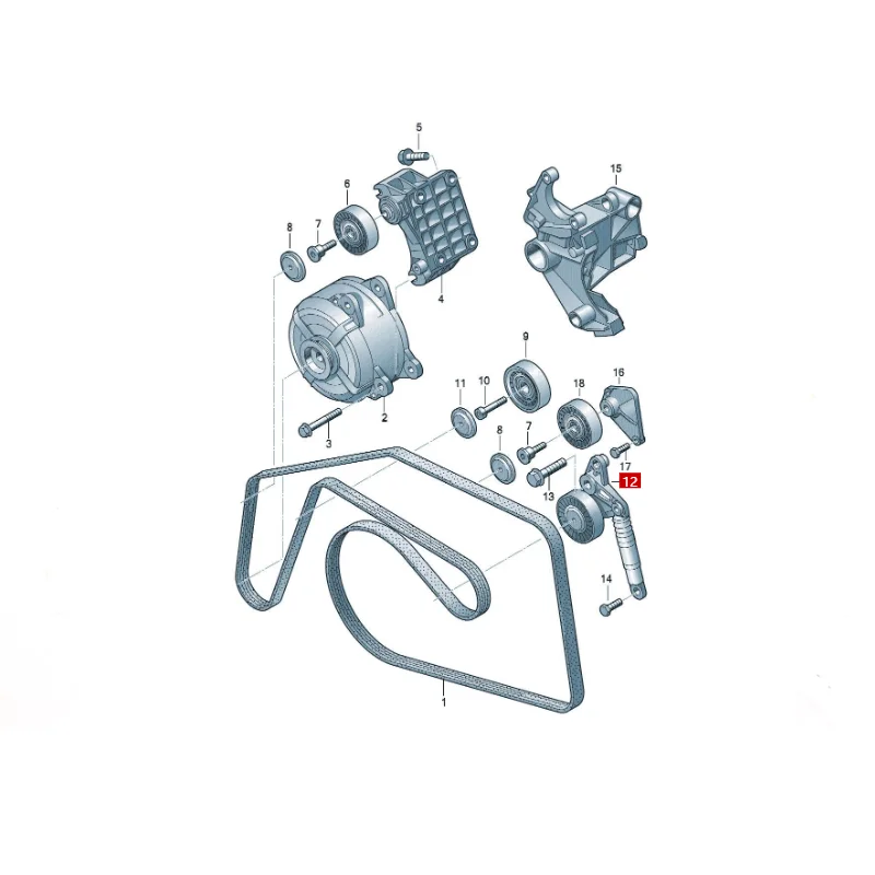 Touareg  Huiteng generator belt tensioner belt tensioner buffer 059145201F 059145201D 059145201H