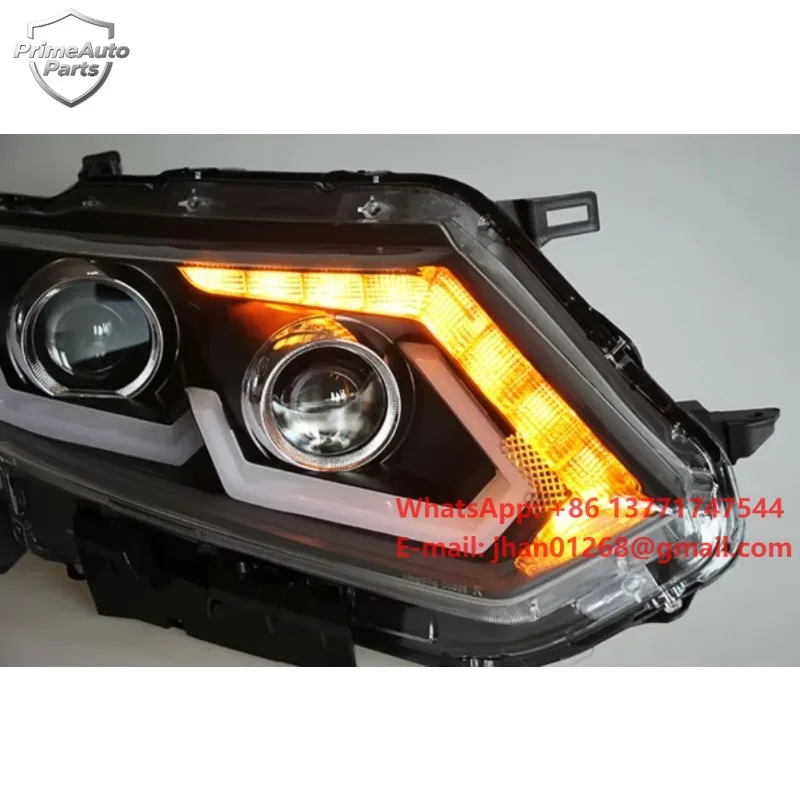 For NISSAN X-Trail Rogue LED Head Light  Year Black Housing LD 2014-2015