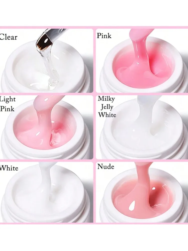 Gel d'extension semi-solide professionnel, 15 ml, 5ml, antiadhésif, main, rose, blanc, clair, sculpture, bricolage, UV, acrylique
