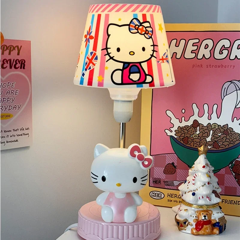 

Sanrio Hello Kitty Kawaii Bedside Lamp Kuromi Cinnamorol Anime Student Plug In Charge Night Light Girls Cartoon Birthday Gifts