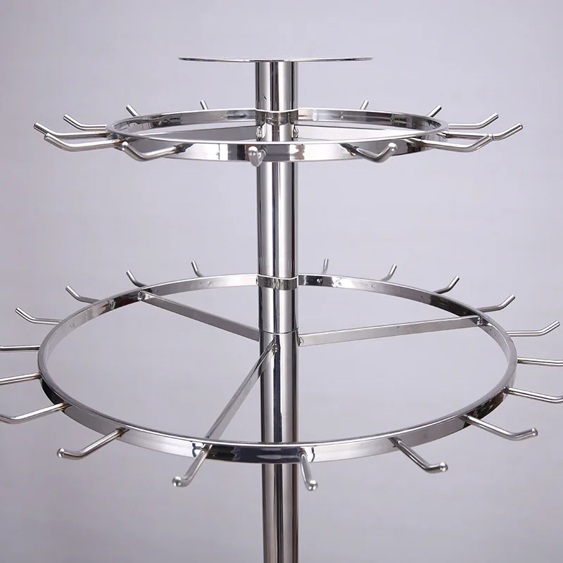 맞춤형 카이니스 360도 회전 벨트 걸이 의상 소품 2단 스탠딩 타이 랙 벨트 디스플레이 스탠드