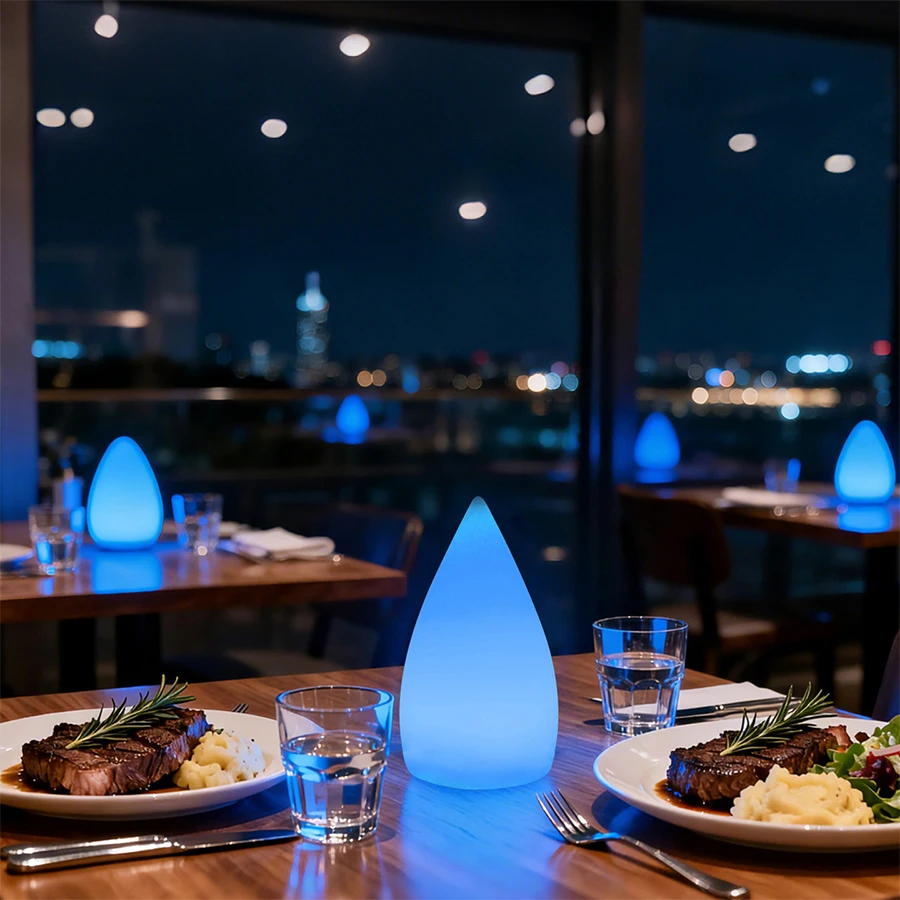 LED Teardrop Night Light 16 Colors RGB Changing Mood Lamp with 4 Auto Modes USB Rechargeable Dimmable Bedside Lamp