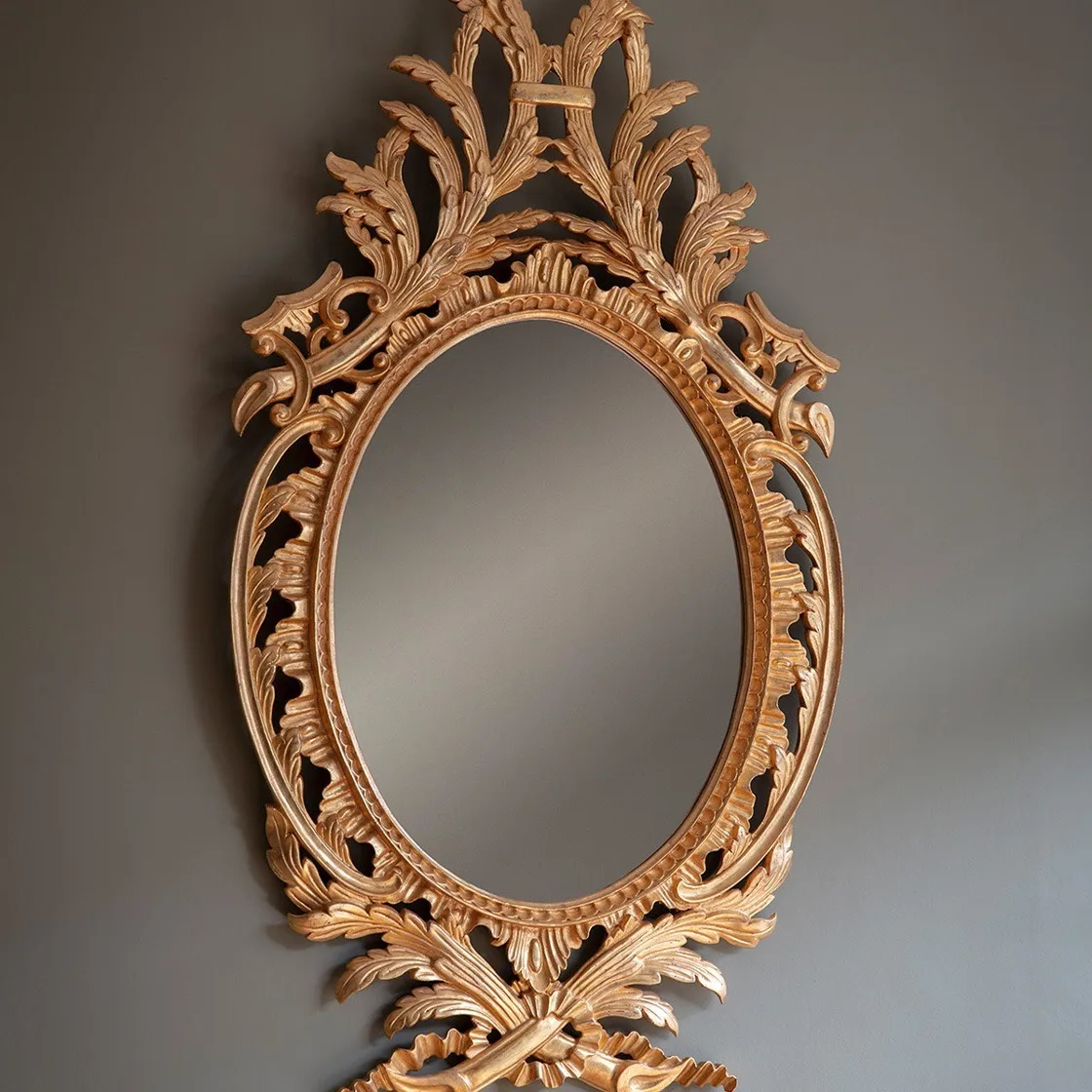 Mirror French retro carved makeup European light luxury bathroom mirror household decorative mirror bedroom dressing mirr