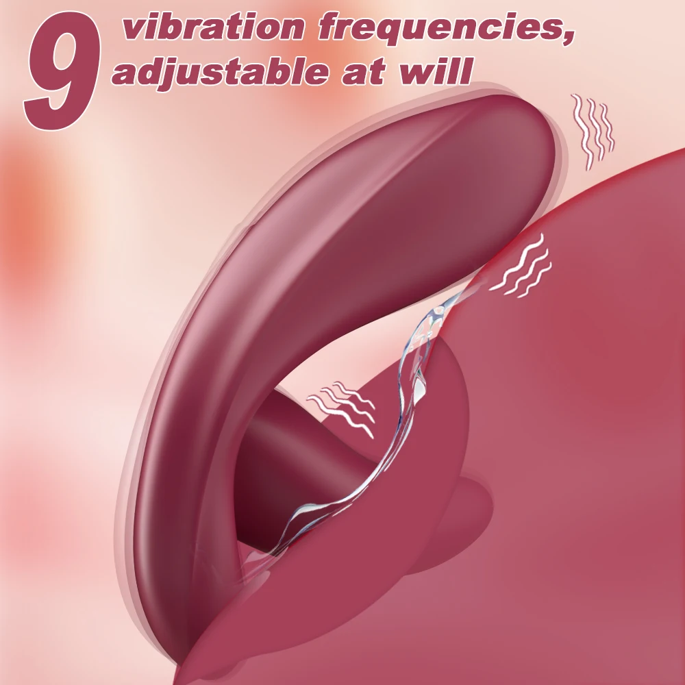 Celana dalam lidah dapat dipakai Vibrator kuat getar G Spot jilat Oral puting klitoris mainan seks untuk wanita pasangan