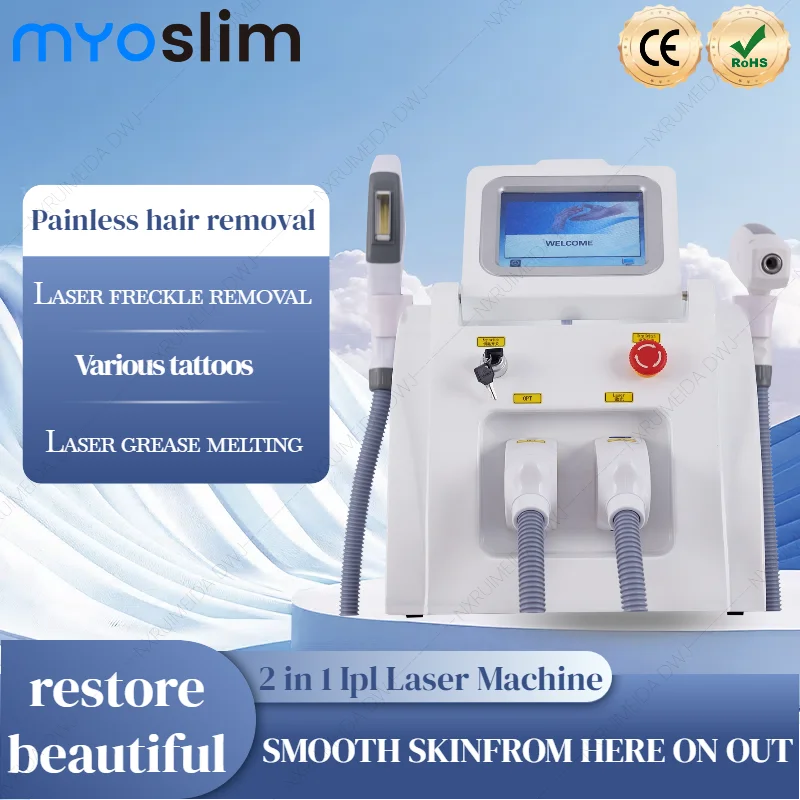 

Multifunction 4000W 808 Diode Alexandrite Hair Removal Laser Machine OPT 2in1 Skin ND YAG Tattoo Permanent Painless IPL Epilator