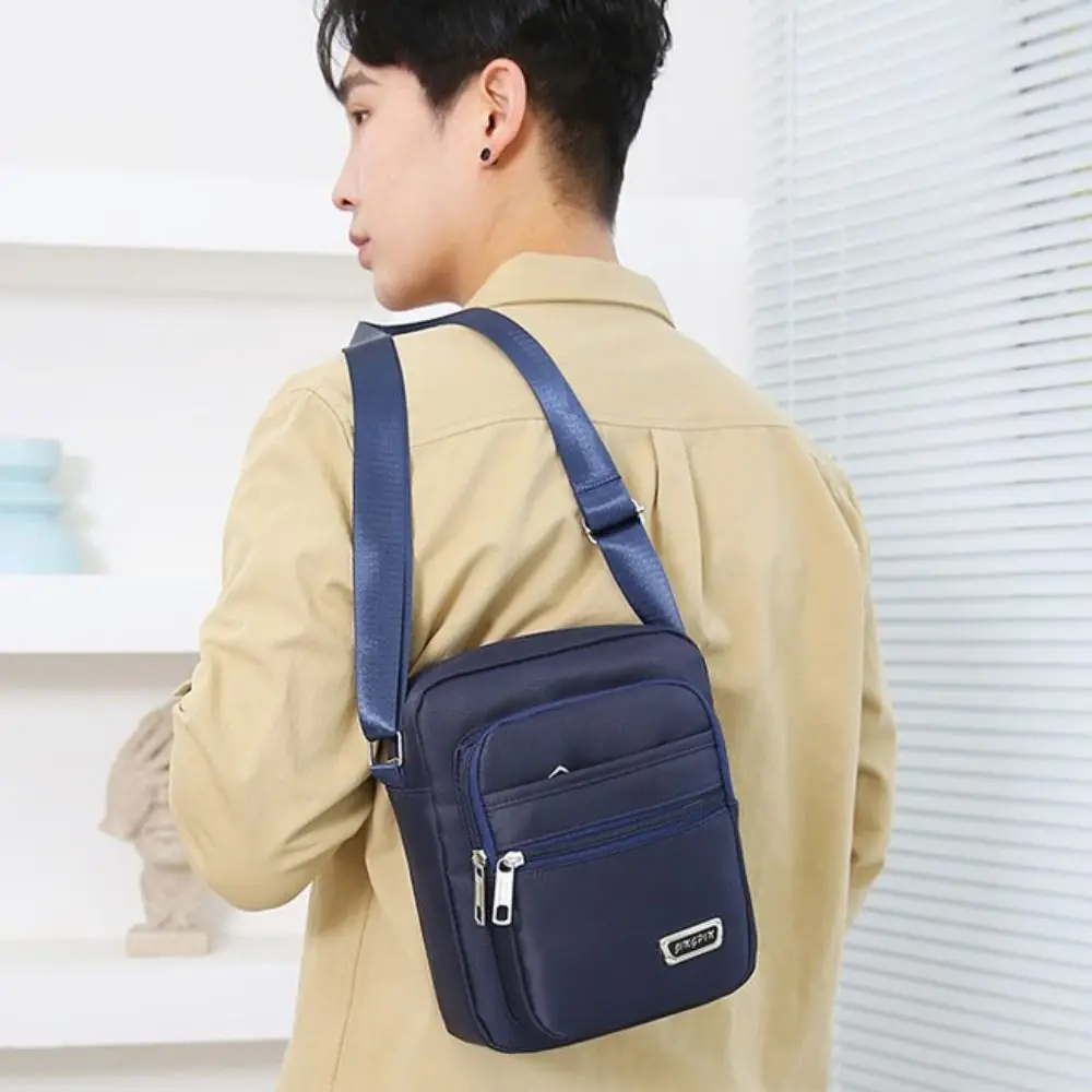 Bolsos cruzados para hombre, bolsos de hombro de nailon para hombre, bolsos de mensajero para niño, bolsos de hombre para viaje, bolso grande informal gris a estrenar