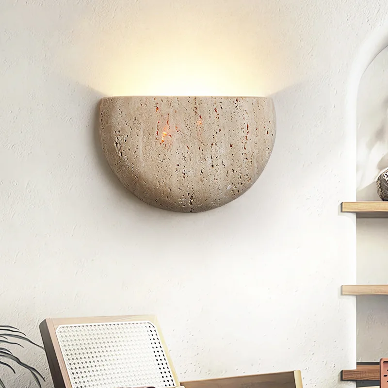 

Wabi-sabi stone retro living room wall porch corridor homestaycafe atmosphere bedroom bedside wall lamp