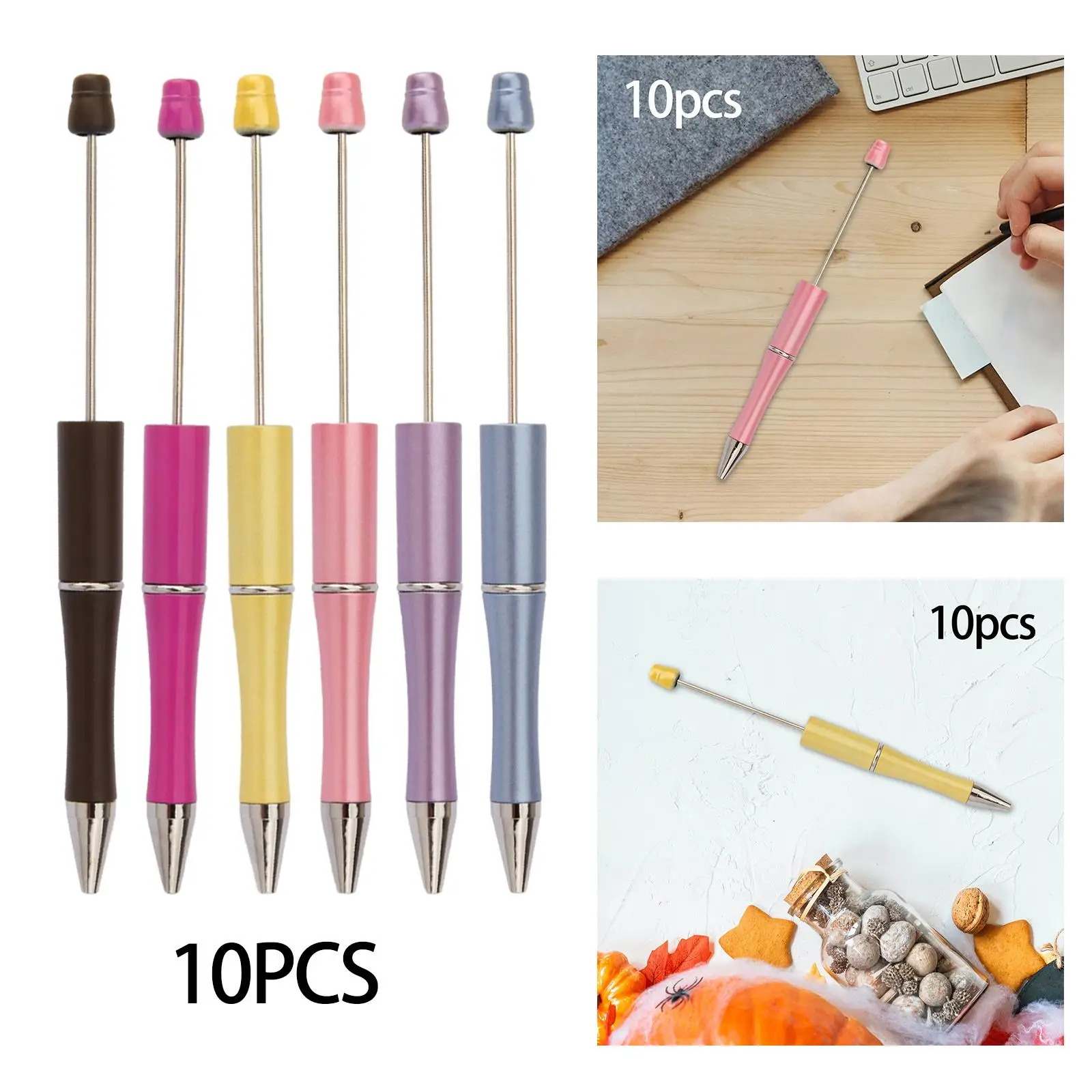 Imagem -05 - Diy Black Ink Rollerball Pen Creative Bead Pen Novidade Writing Pen 10 Pcs