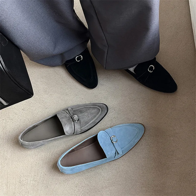 New Spring Autumn Sheep Suede Women Shoes Fashion Retro Round Toe Loafers Shoes for Women Low Heels Women Pumps Ladies Shoes