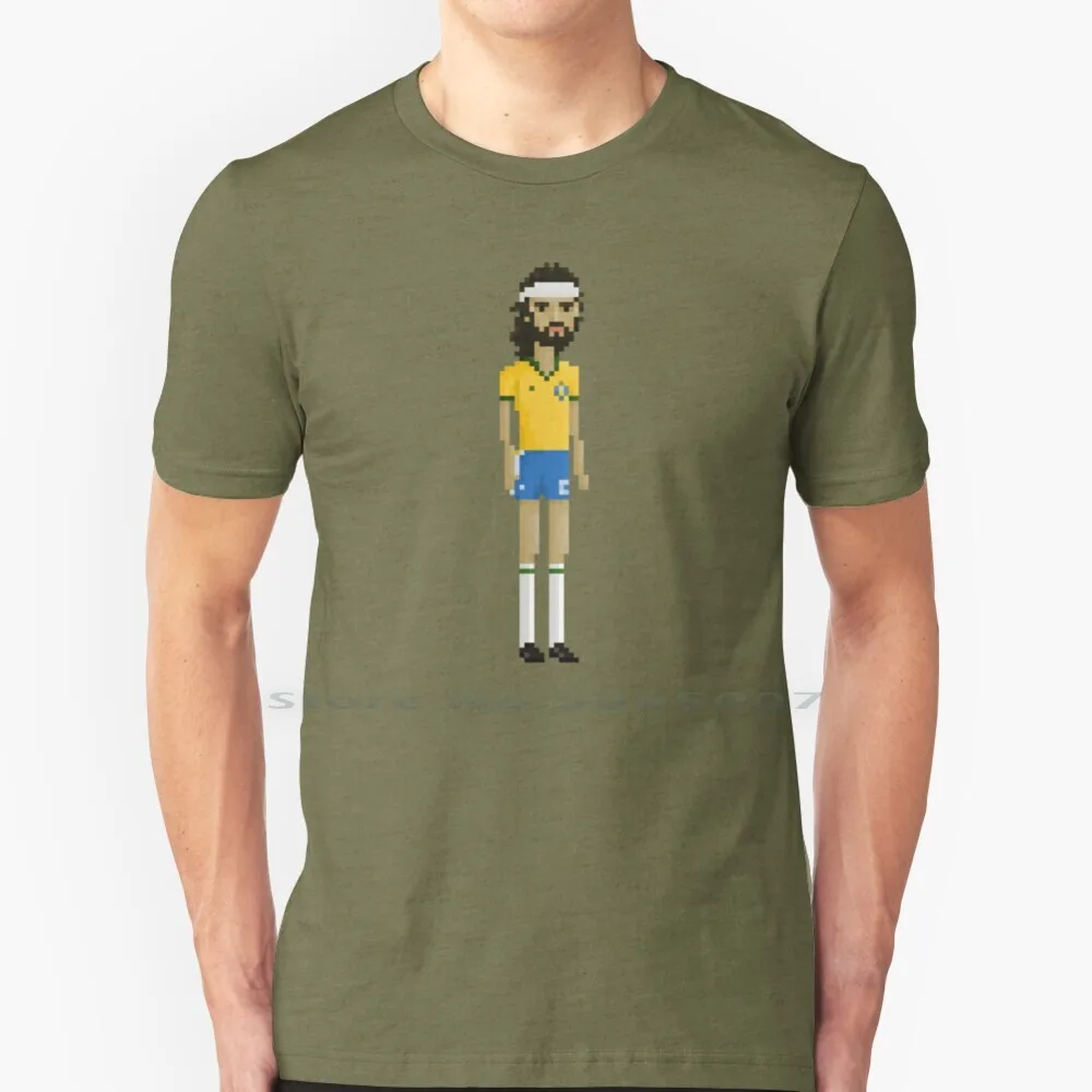 Socrates 100% Cotton T Shirt Socrates Brasil Brazil Magr?o Mexico86 México86 80s Corinthians Flamengo Santos Botafogo Pixels