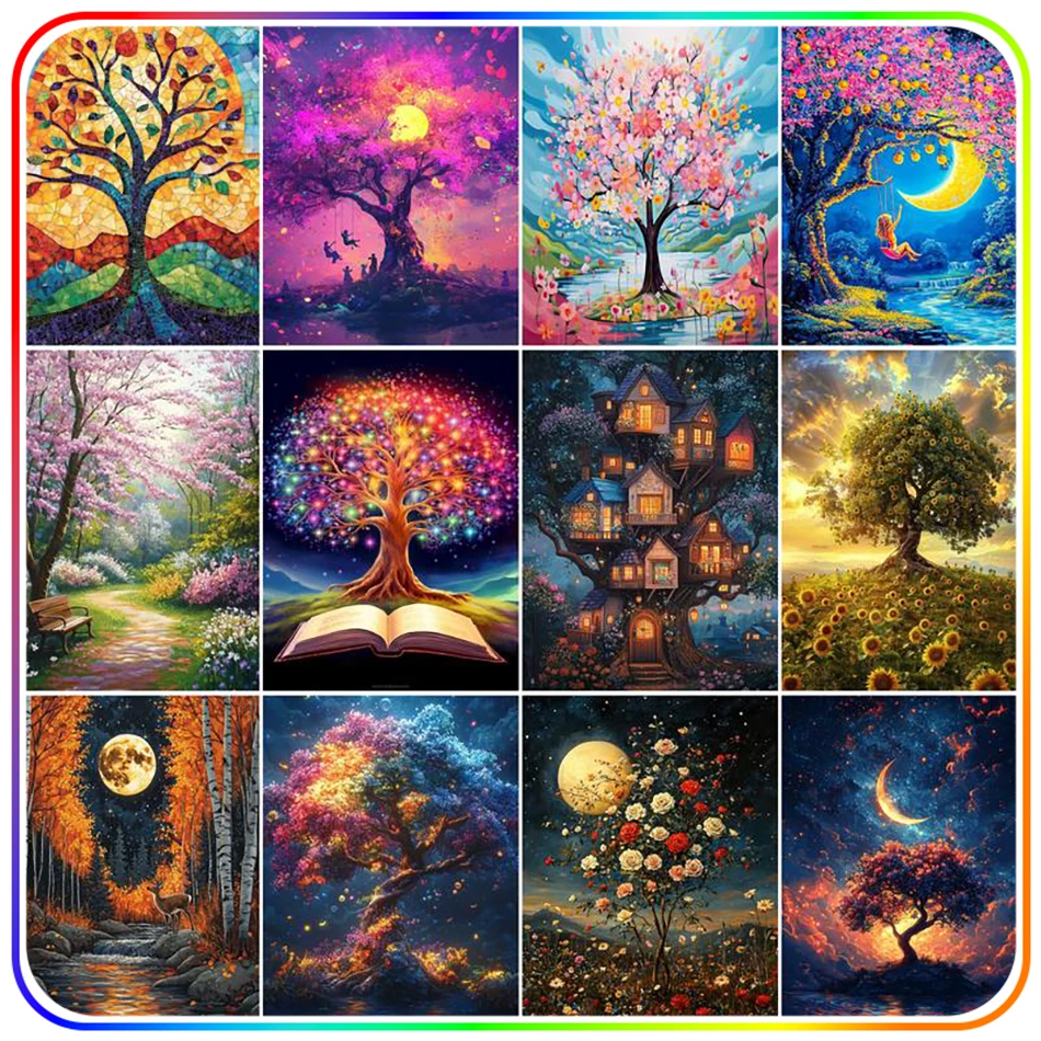 

2026 Diamond Painting Kit Completo Color Abstract Tree For Adults 5D Diamond Pictures Cross Stitch Kits Embroidery Home Decor