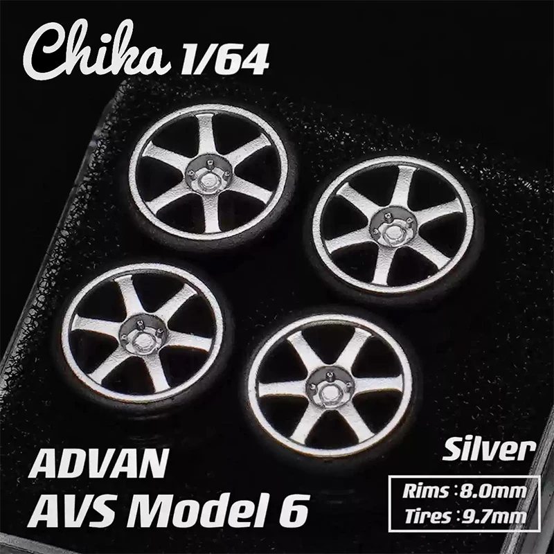 1/64 Chika Advan Avs Model 6 9.7mm secondary modified wheels die-cast alloy car model wheel hub modification children's toys