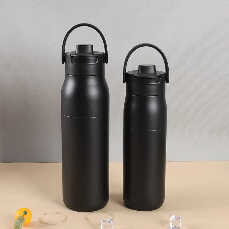 

Чашка-термос из нержавеющей стали 304, простая и портативная уличная чашка для воды, подходит для мужчин и женщин, подарочная чашка с ручкой