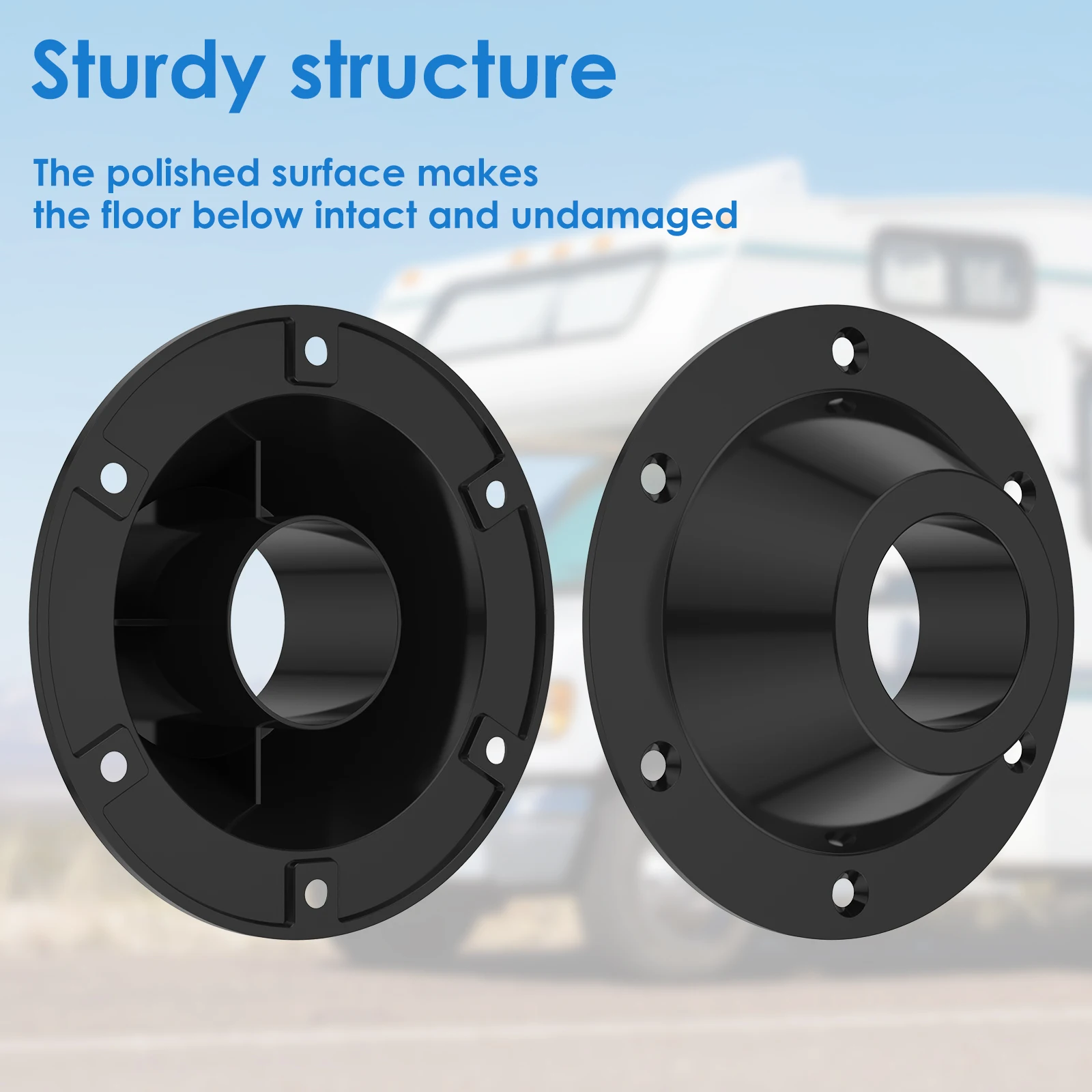 2Pcs RV Table Base Aluminium Alloy Anti-rust Yacht Table Pedestal Table Base Flange Standard Table Floor Mounting Bracket Bases