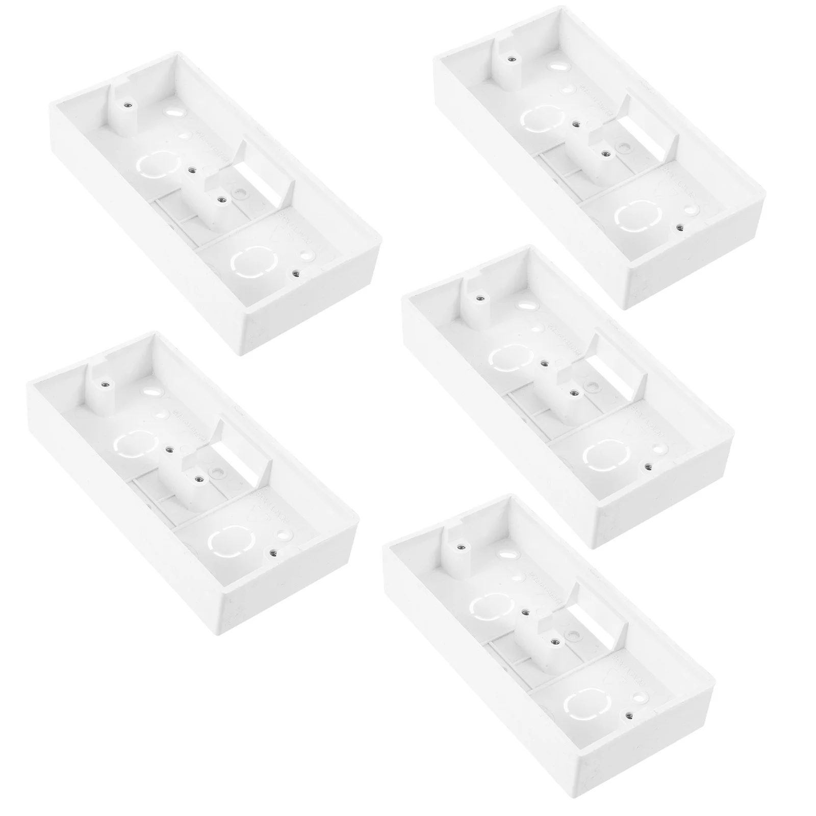 5Pcs Surface Mount Electrical Outlet Box PVC Plastic Wall Socket Junction Box for Switches Sockets Home Kitchen Office