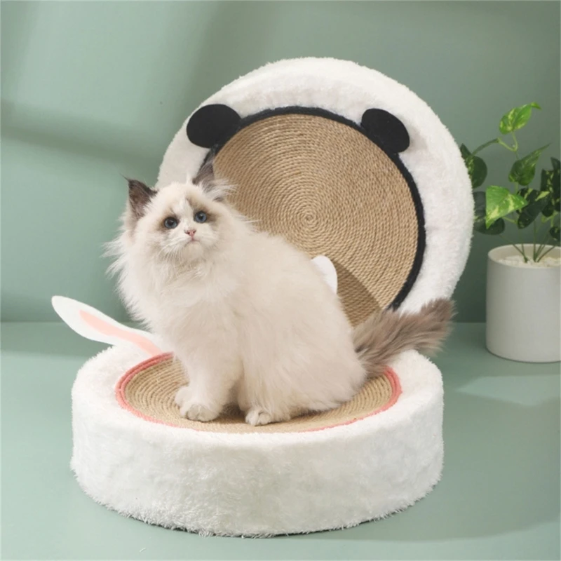 LXAF Cat Scratcher Board Toy Kitten Scratch Board SisalHemp Lounges Bed Round Scratching Post Bed Small Cat Claw Training Pad