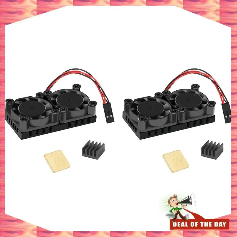 Entrega em 24 horas 2 ventiladores duplos com dissipador de calor Ultimate ventiladores de resfriamento duplos Cooler para Raspberry Pi 4B