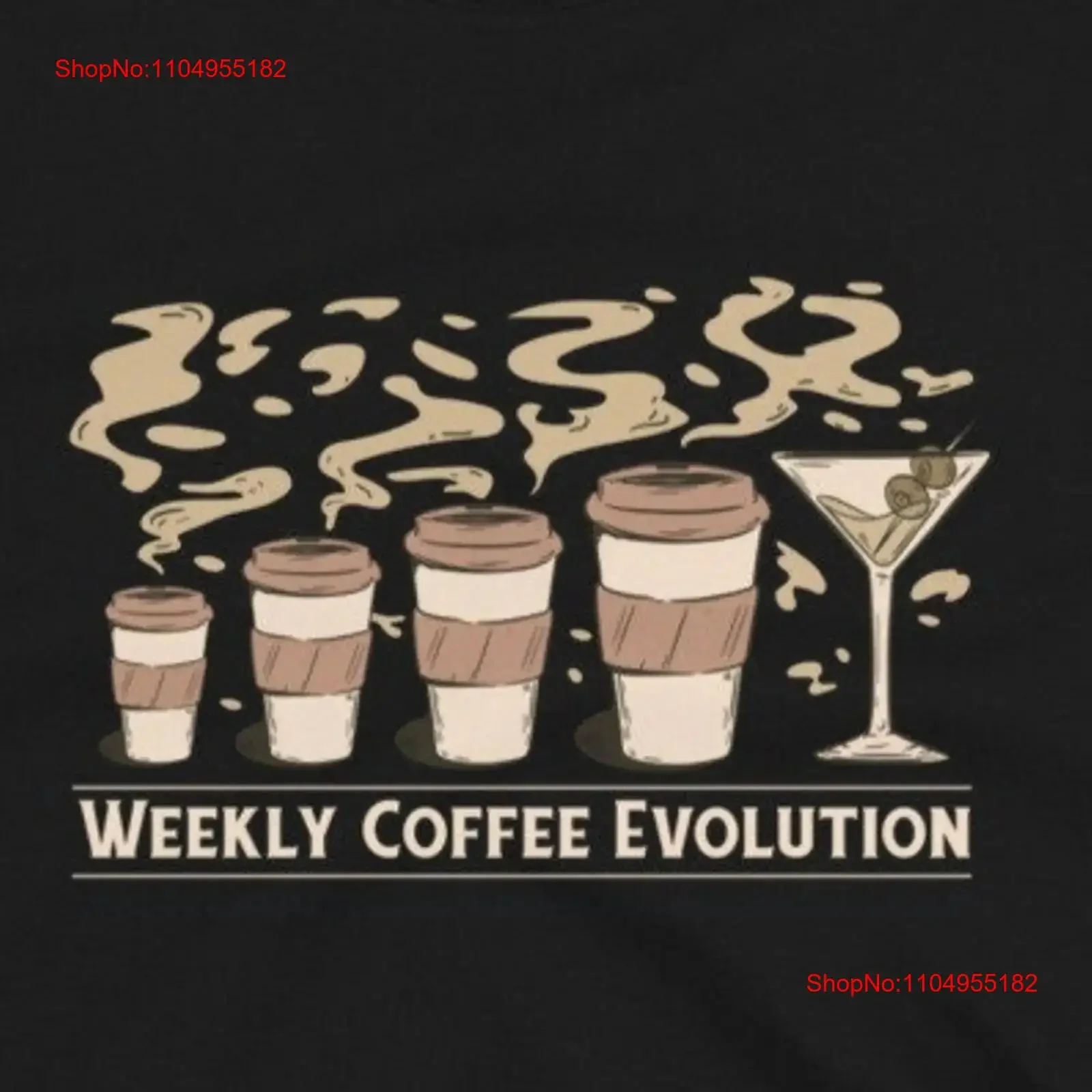 تي شيرت أسبوعي لتطور القهوة عتيق مغسول قليلاً وجيد التهوية ملابس الشارع متعددة الاستخدامات للارتداء اليومي للجنسين #1