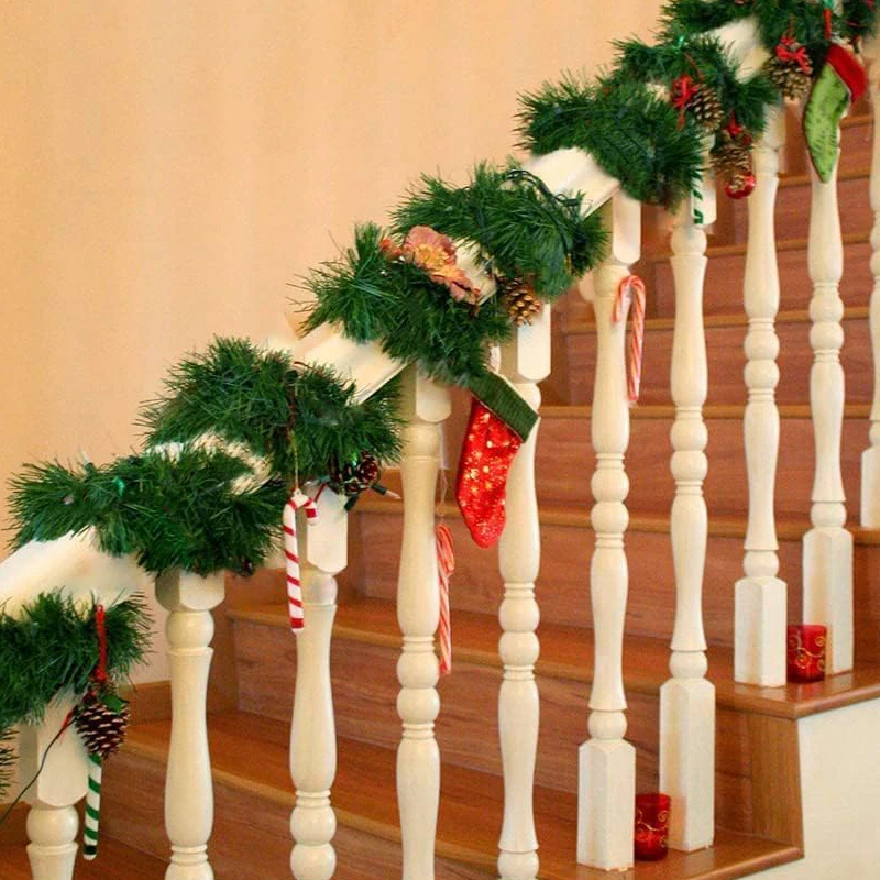    10M Weihnachten Künstliche Kiefer Blatt Rattan Streifen Weihnachten Girlande Kranz Indoor Outdoor Mehrzweck Weihnachtsbaum Dekor
