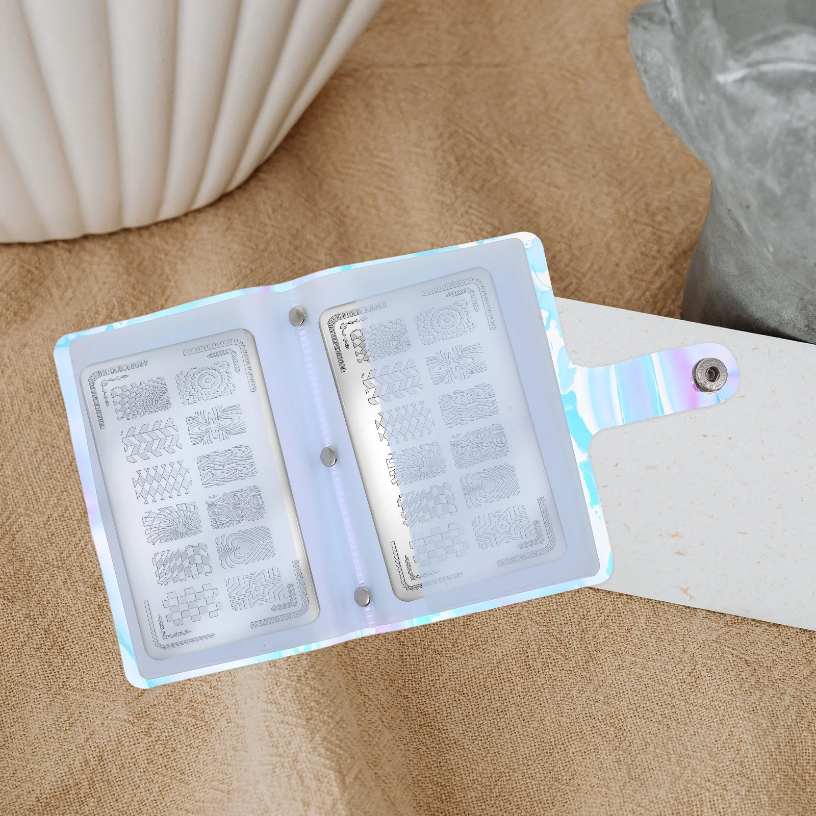 

20 Transparent Nail Art Steel Plate Storage Books Decals Organizer Plastic Display Albums Manicure Accessories Salon
