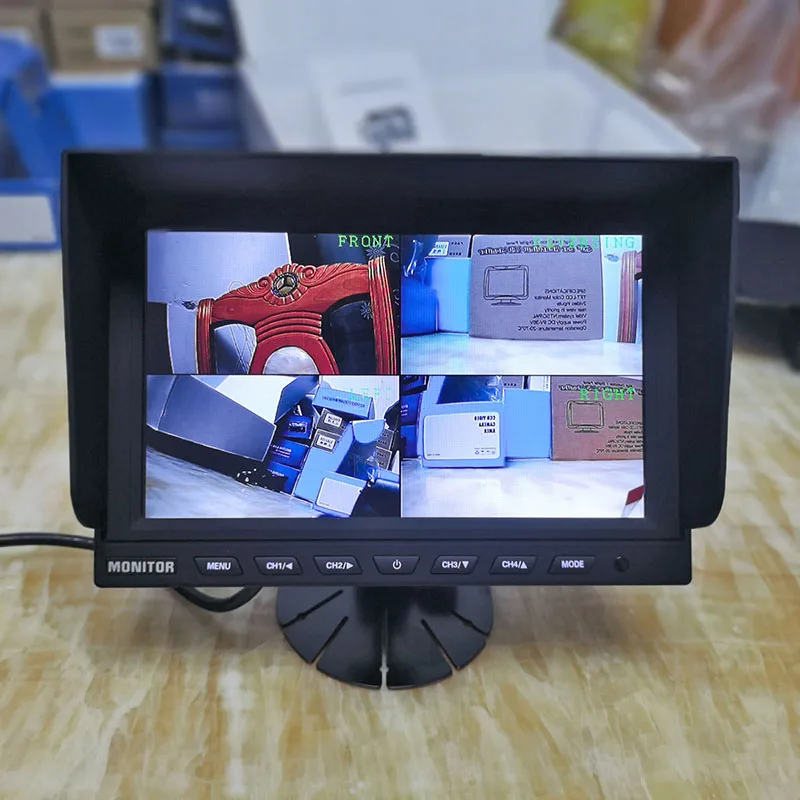 DIYSECUR 9" Split Quad Display Color Rear View Monitor Car Monitor For Car Truck Bus Reversing Camera Monitoring System