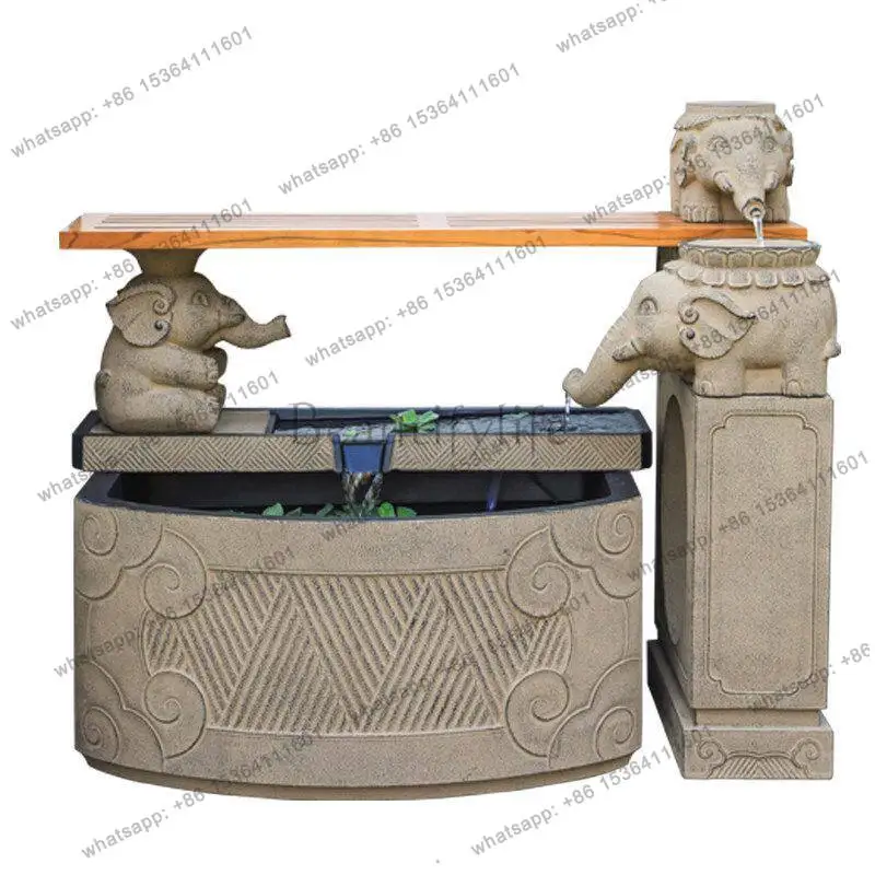 New Chinese-style Large Floor-to-ceiling Flowing Water Pond Is Decorated with An Outdoor Decorative Circulating Water Fountain