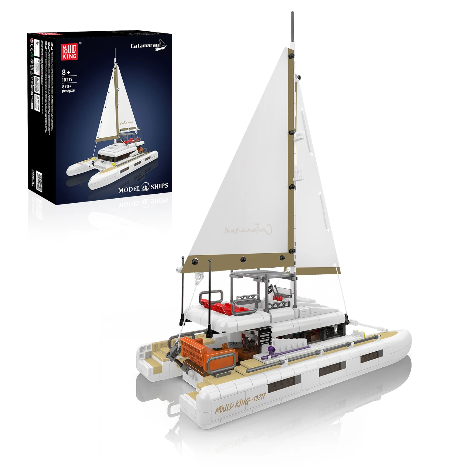 Stemedu 10217, Catamarán de 890 Piezas, Bloques de Construcción de Barcos, Modelo Náutico, Decoración Creativa para Armar