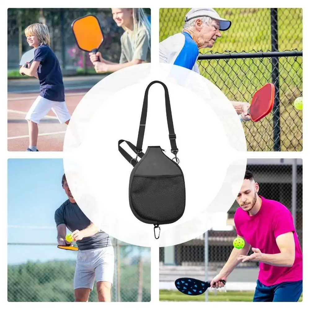 

Large Capacity Pickleball Crossbody Bag Zipper Closure Waterproof Pickleball Paddle Cover Professional Adjustable Strap