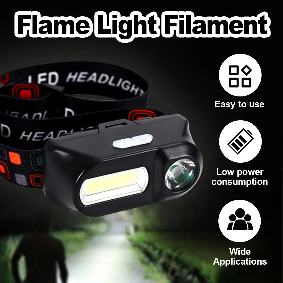 

Rechargeable Xpe Cob Led Headlamp Flashlight Work Lights Lantern For Headlight Head Usb Lamp Light Light/Warning Worklight Torch