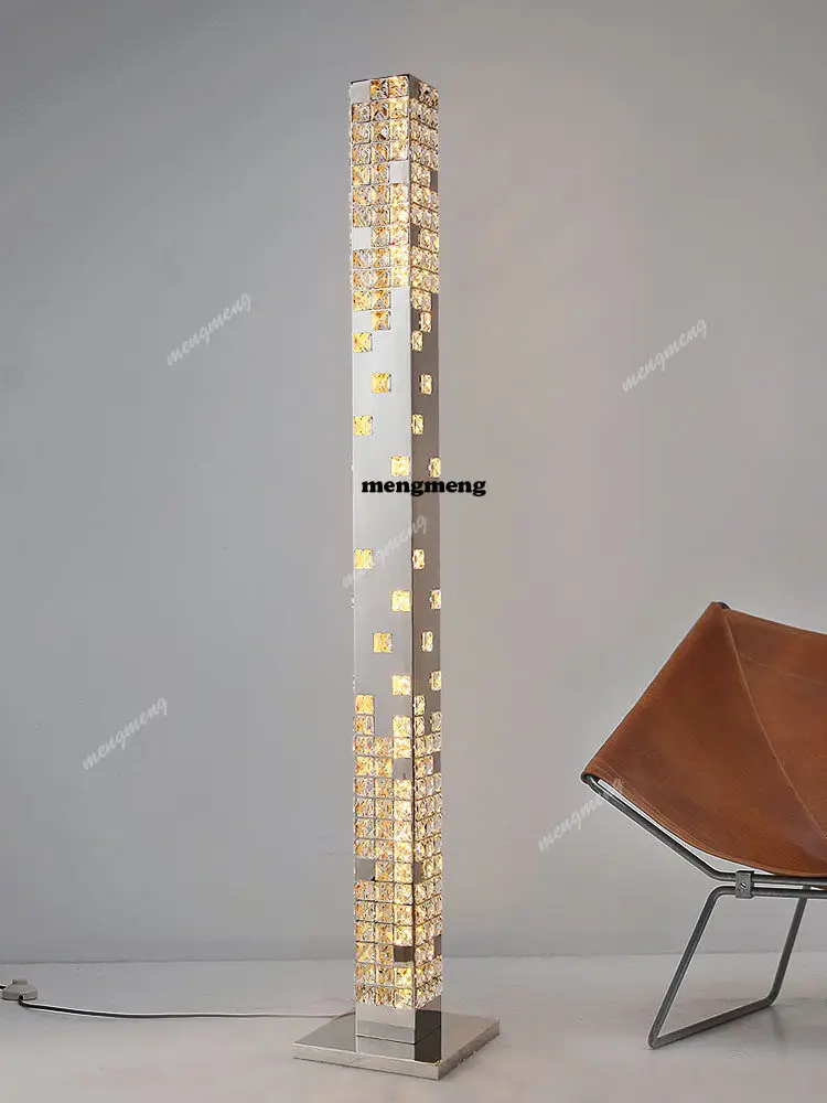 

Modern Simple designer House Sales Office Crystal Stainless Steel Luxury Floor Lamp Living Room Dining Room