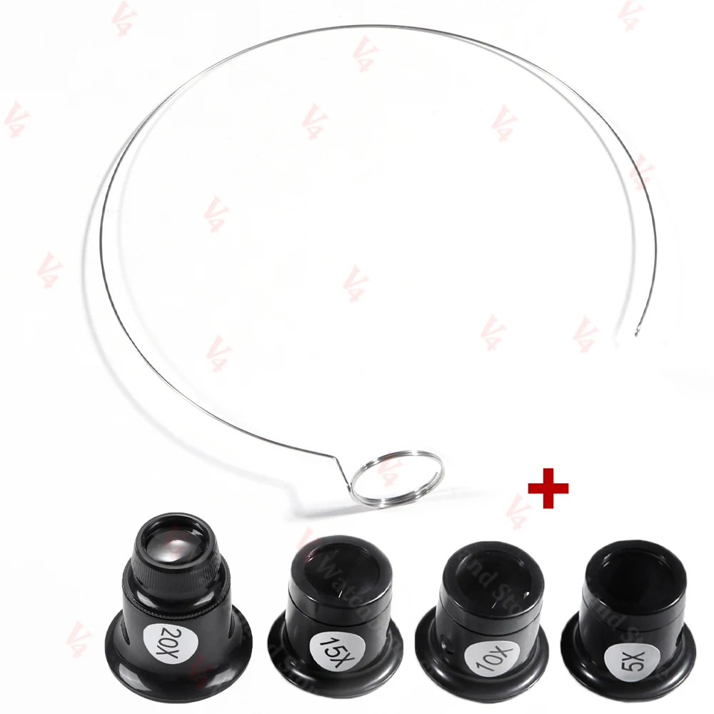 3X 5X 10X 20X Eyeglass Watch Magnifier Tool with Circle Eye Loupe Loop Magnifier Magnifying Glass Jewelry Magnifying Tools