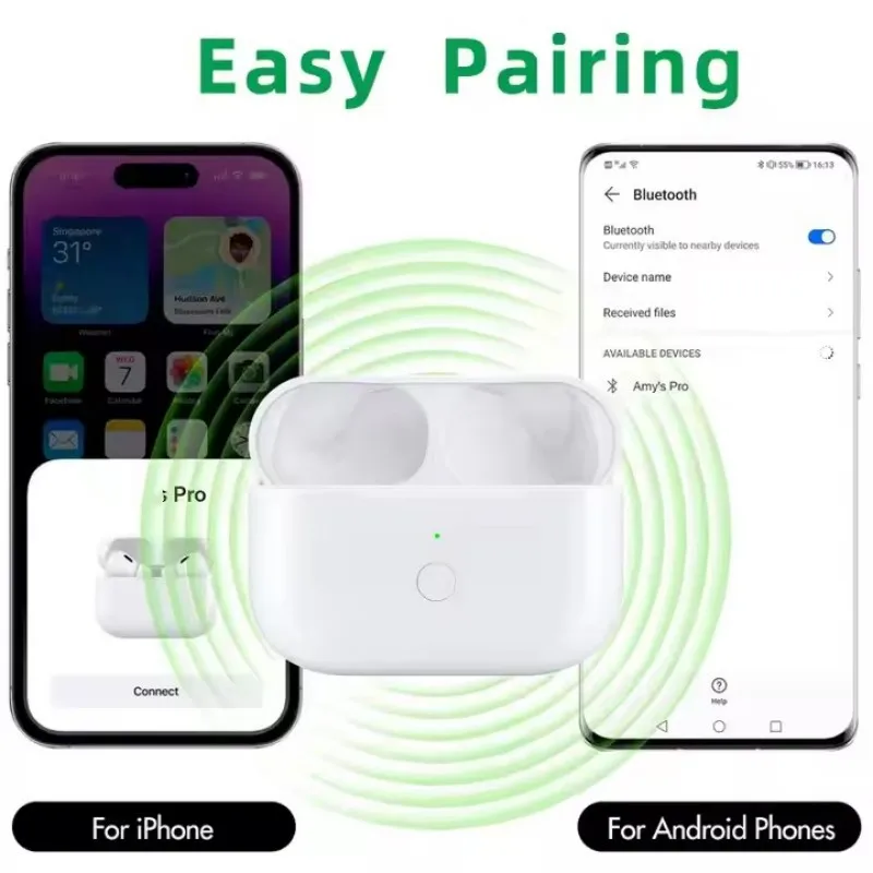 

Charging box Compatible for original AirPod Pro & Pro 2, Wireless Charging Case with Bluetooth Pairing Sync Button A2190 A2700