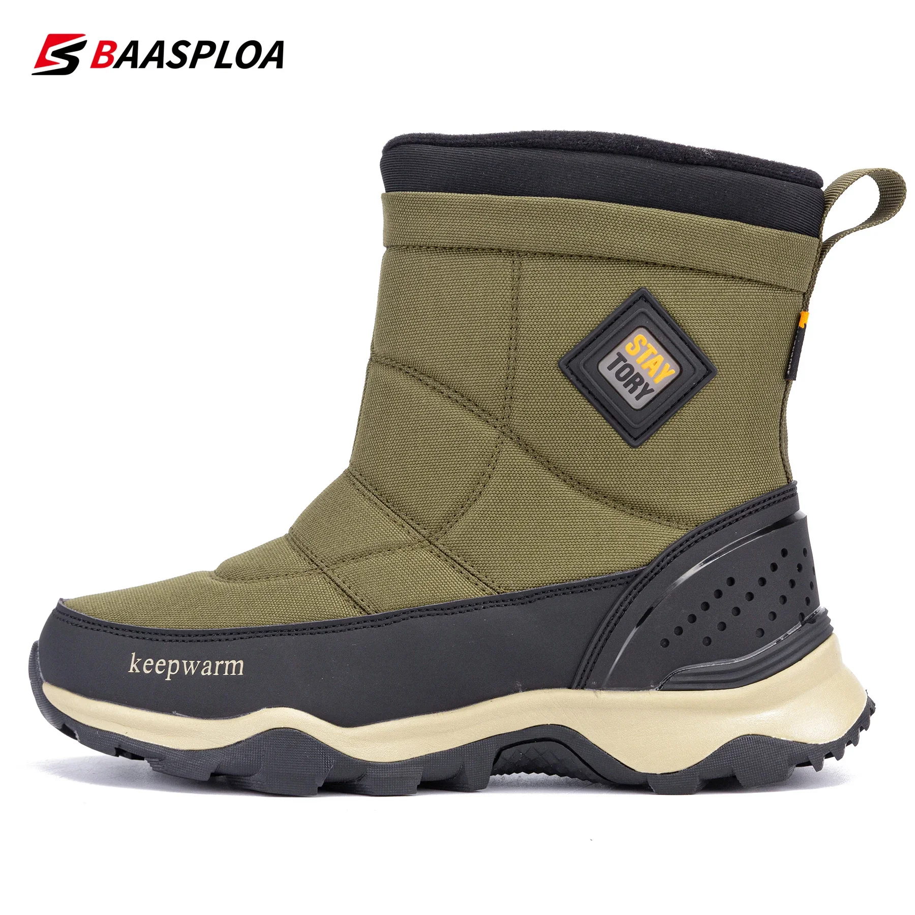 Men's Winter Shoes Cotton Waterproof Leather Men Warm Sneakers Non-slip Men Walking Hiking shoes Size 41-46 BaasPloa 2022 New