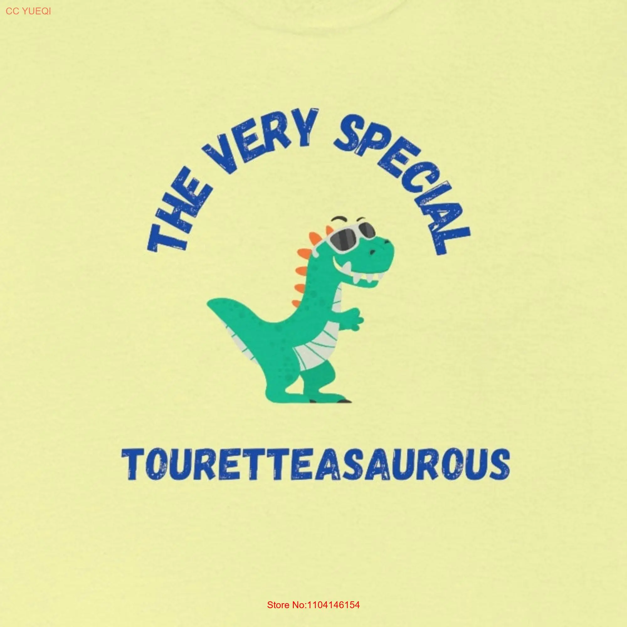 Touretteasaurous Dinosaur kids Tourettes funny T Shirt Heavy Cotton long or short sleeves