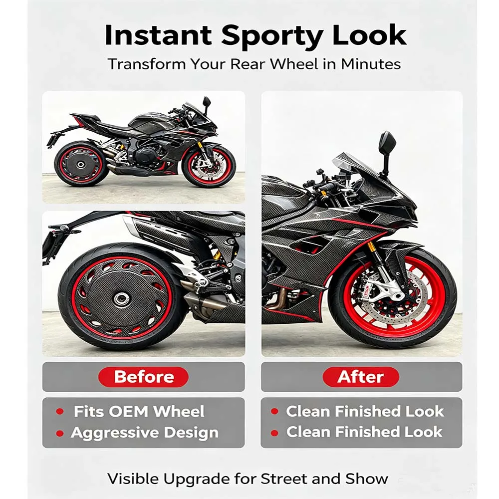 FOR QMOTOR SRK921 Super921 SRK Super 921 921RR 900 ABS Motorcycle Carbon Fiber Rear Wheel Cover  Fairing black Matte