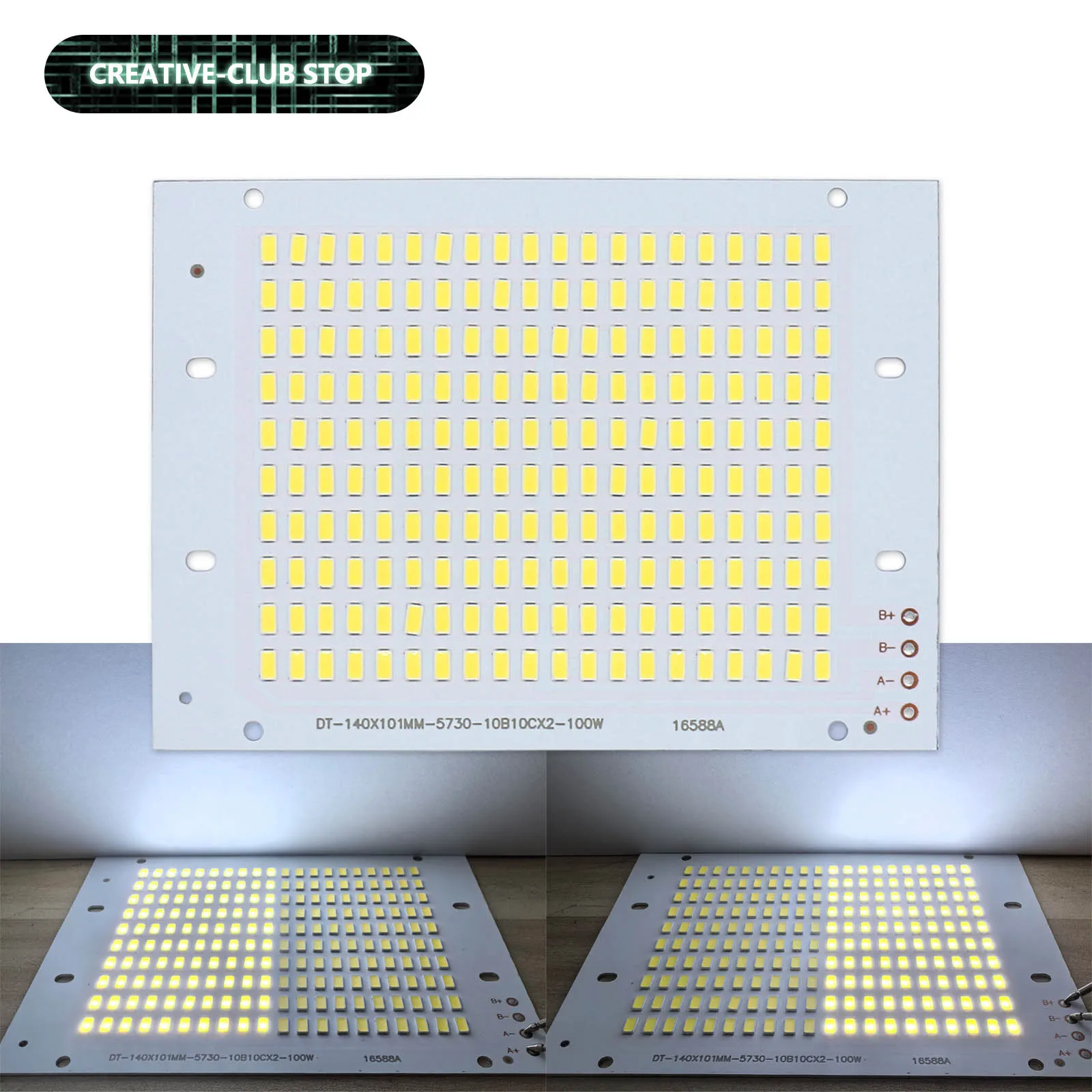 diodo led 5730 light lamp beads 100w chip grande painel lampada 17x34mil pcb alto brilho lamp board adequado para faca voce mesmo light source 01