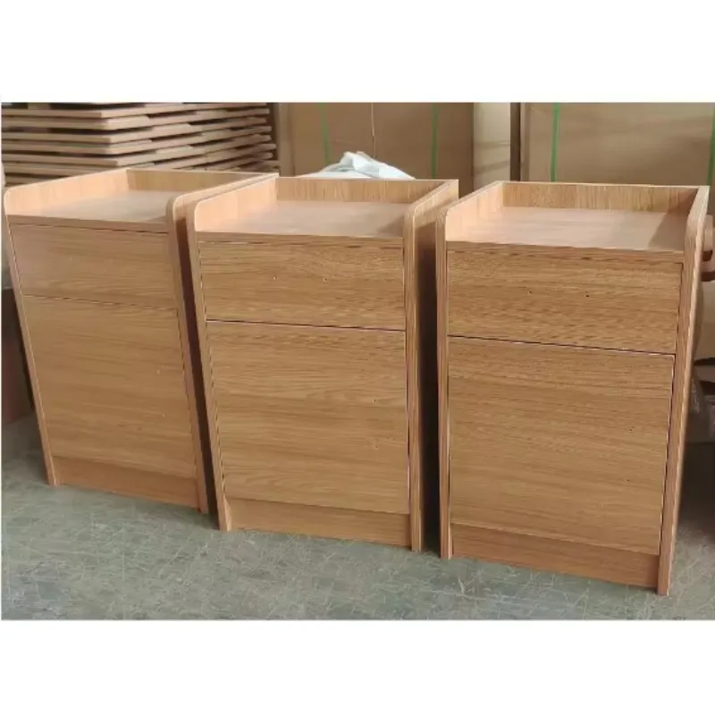 خزانة خشبية عملية قابلة للسحب مخصصة من الشركة المصنعة، عجلات طاولة بجانب السرير في المستشفى، أثاث تخزين خزانة صالون التجميل #5