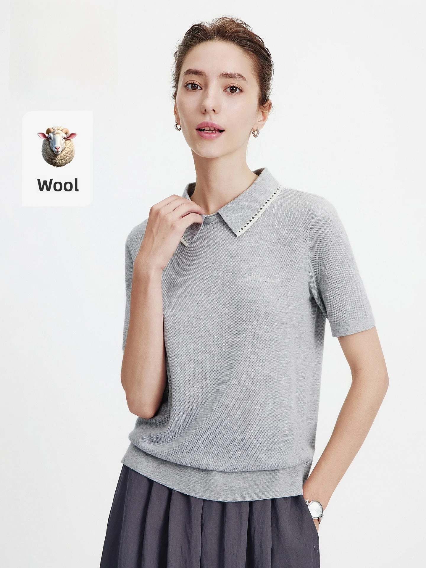 

Женская трикотажная рубашка Navigare с коротким рукавом, цветные блоки, высокая эластичность, весна-лето, новый стиль, удобная для повседневной носки, полиэстер...