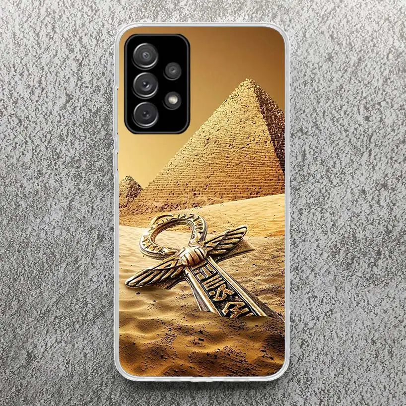 Egypt Nefertiti Anubis Ankh Pharaoh Phone Case For Samsung Galaxy A15 A55 A14 A54 A13 A53 A12 A52S A25 A24 A35 A34 A23 A33 A22 A