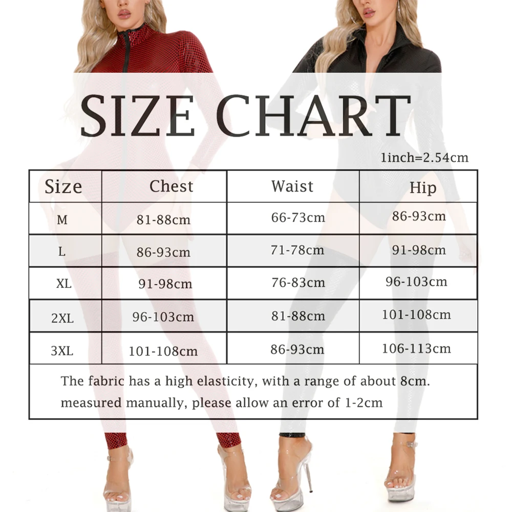 Zipper Open Crotch Women's PU Leather Sexy Jumpsuit Glossy Plaid Bodysuit & Stockings Set Dance Club Performance Sexy Leotard