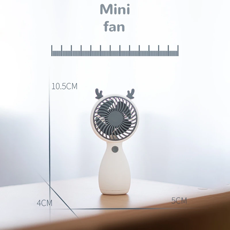 Cute Hand-Held Fan, USB Charging, Portable Wind Power Ultra-Quiet Mini Multi-Function Electric Fan-[Mriae Parts]
