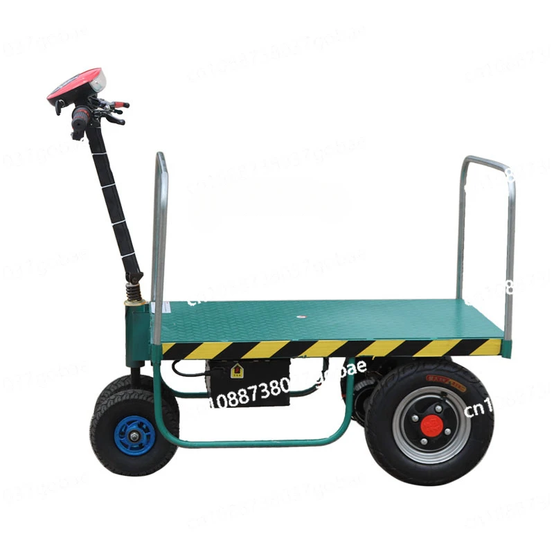 Folding Electric Flat Truck Trolley Portable Four-Wheel Construction Site Battery Car