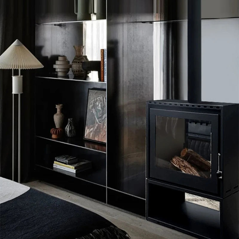 Perapian Kayu Bakar Baja Karbon Eropa untuk Rumah, Bed and Breakfast, Villa, Ruang Tamu, Pemanas, Tungku Pemanas