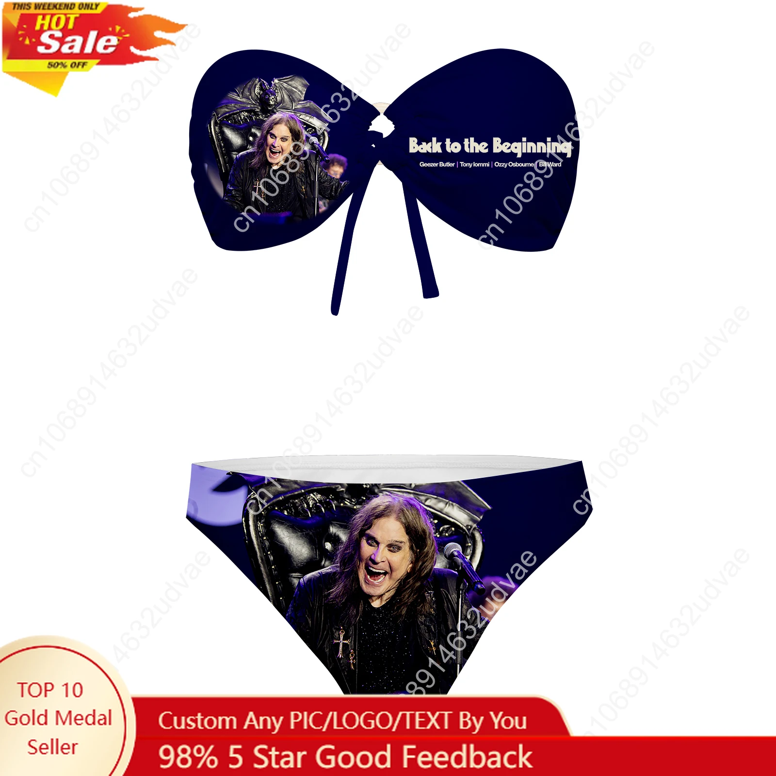 

Ozzy Osbourne 1948-2025 Strapless Swimsuit Womens Bathing Suits Back To The Beginning Tailored Sexy Bikini Customize Beachwear