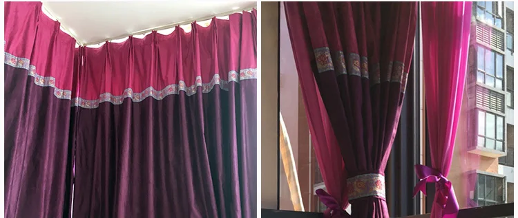 Exotic High-end Suede Shading Curtains for Living room Colorful Velvet Blackout Curtains Party Organza Tende Gothic Home Decos