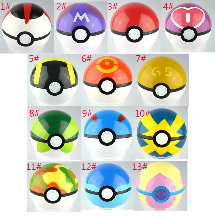 13pcs Pokemon  Pokeball Figures 7cm balls +24pcs figur Random Mini Figures Inside & Toy Figures Gift